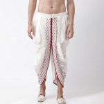 Men Off-White Printed Dhoti