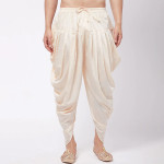 Men Cream Coloured Solid Cowl Dhoti Pants