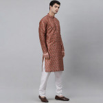 Men Maroon Ethnic Motifs Kurta