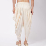 Men Cream Coloured Solid Cowl Dhoti Pants