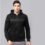 Men Black Solid Bomber