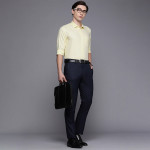 Men Yellow And Blue Slim Fit Checked Pure Cotton Casual Shirt