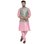 KRAFT INDIA Men's Stylish Silk Printed ONLY Nehru Jacket