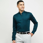 Men Teal Classic Casual Formal Shirt