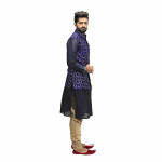 Veera Paridhaan Men's Printed Cotton Jute Nehru Jacket