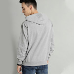 The Lifestyle Co Men Grey Melange Solid Hooded Sweatshirt