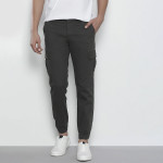 Men Charcoal Grey Slim Fit Cargos Trousers