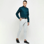 Men Teal Classic Casual Formal Shirt